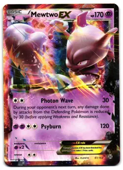 Mewtwo EX 61/162 - BREAKthrough Rare EX Pokemon TCG Holo - M/LP Card - Image 1