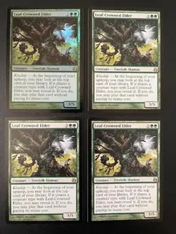 MTG - Leaf-Crowned Elder x4 - Morningtide (One is FOIL) - Image 1