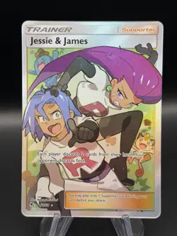 2019 Jesse And James Pokemon TCG Full Art Trainer Card 68/68 Hidden Fates NM - Image 1