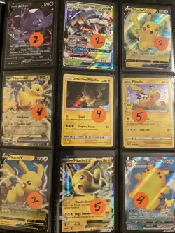 Lot of 9 Pikachu Sableye & Golisopod Pokemon Cards Authentic - Image 1