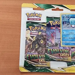 Pokemon TCG Sword & Shield Evolving Skies 3 Pack Blister + Umbreon Promo Card - Image 2