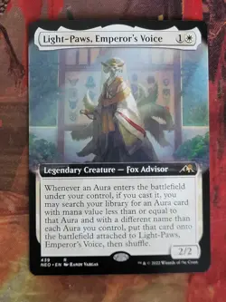MTG Card: Light-Paws, Emperor's Voice (Kamigawa: Neon Dynasty) EXTENDED ART - Image 1