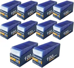 2000 Top Loaders for Cards 1000 Hard Sleeves+1000 Soft Sleeves, Blue - Image 1