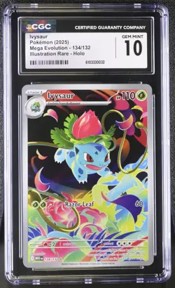 CGC 10 - Ivysaur 134/132 Illustration Rare Pokemon Mega Evolution Base Gem Mint - Image 1