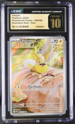 CGC 10 Pristine - Yamper 099/094 Illustration Rare - Pokemon Phantasmal Flames - Image 1