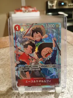 One Piece TCG Ace, Sabo & Luffy Alt Art Japanese OP13-007 Carrying on His Will - Image 1