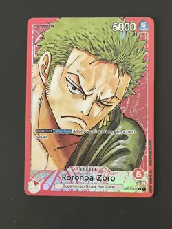 One Piece Card Game - OP01-001 - Roronoa Zoro - Alt Art Leader - READ DESC - Image 1