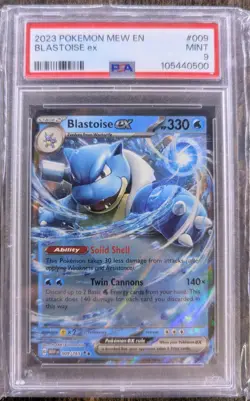 Pokemon Blastoise EX 009/165 Scarlet & Violet 151 Holo Graded PSA 9 Card MINT - Image 1