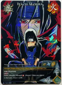 Carte Naruto CCG Collectible Card Game 210 Foil neuf Prism Itachi Uchiha - Image 1
