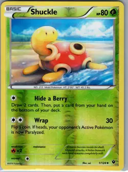 Shuckle 1/124 Reverse Holo - XY - Fates Collide - Pokemon Card - LP - Image 1