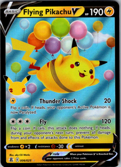 Flying Pikachu V - 006/025 - Pokemon Celebrations Sword Shield Rare Card NM - Image 1