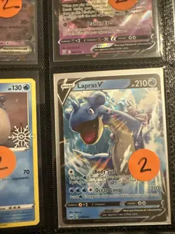 Lot of 9 Pokemon Cards Authentic ~ Lapras Mimikyu Mewtwo Volcarona - Image 4