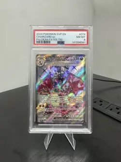 2024 POKEMON SVP EN-SV BLACK STAR PROMO PALDEAN FATES TIN CHARIZARD EX PSA 8 - Image 1