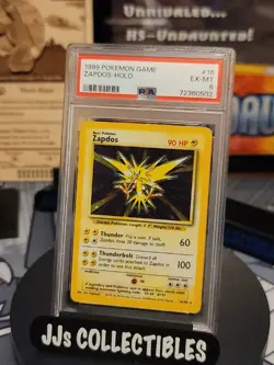 1999 Pokemon Zapdos Holo 16/102 Base Set PSA 6 CGC BGS - Image 1