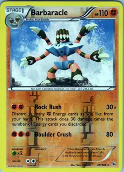 Barbaracle 49/106 Rare - Pokemon TCG XY: Flashfire - Reverse Holo (LP) - Image 1