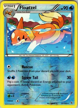 Floatzel 29/106 Rare - Pokemon TCG XY: Flashfire - Reverse Holo (NM) - Image 1