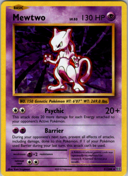Pokemon Mewtwo Evolutions Cracked Ice Holo Rare 51/108 LP - Image 1