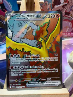 Team Rocket's Moltres ex 208/182 Ultra Rare Destined Rivals Pokemon NM - Image 1