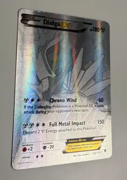 2014 POKEMON XY PHANTOM FORCES DIALGA EX 122/119 SILVER SECRET RARE LP SCRATCHES - Image 4