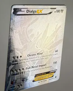 2014 POKEMON XY PHANTOM FORCES DIALGA EX 122/119 SILVER SECRET RARE LP SCRATCHES - Image 5