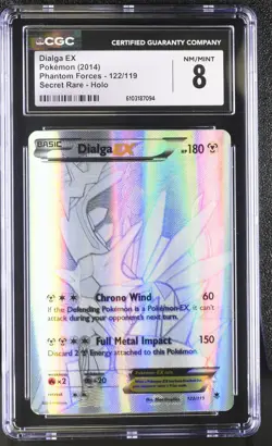 2014 POKEMON XY PHANTOM FORCES DIALGA EX #122/119 SECRET RARE HOLO CGC 8 - Image 1
