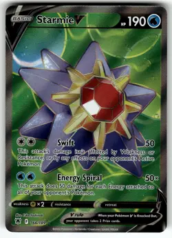 Starmie V (Full Art) 166/189 SWSH10: Astral Radiance NM Pokemon Card TCG - Image 1