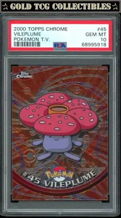 PSA 10 ⭐ Pokemon Vileplume 45 Chrome Topps Holo Foil TV 2000 Graded Card - Image 1