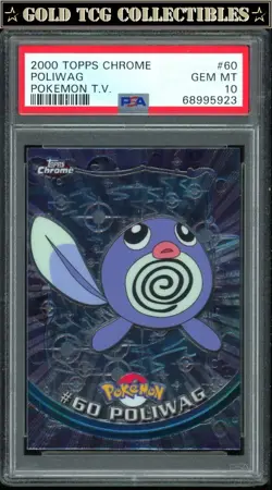 PSA 10 ⭐ Pokemon Poliwag 60 Chrome Topps Holo Foil TV 2000 Graded Card - Image 1