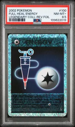 2002 Pokemon Legendary Collection Full Heal Energy 100/110 Reverse Holo PSA 8.5 - Image 1