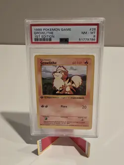 1999 Pokemon Game Growlithe 1st Edition - PSA 8 NM-MT - Image 1