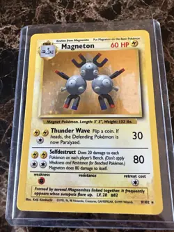 POKEMON - MAGNETON- HOLO RARE - BASE SET UNLIMITED 9/102 NM Rare Foil Vintage - Image 1