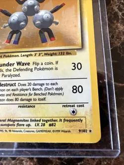 POKEMON - MAGNETON- HOLO RARE - BASE SET UNLIMITED 9/102 NM Rare Foil Vintage - Image 5