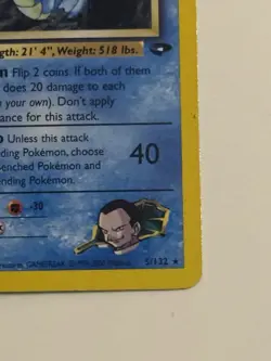 2000 Pokemon GIOVANNI'S GYARADOS #5/132 Gym Challenge Unlimited Holo Swirl ENG - Image 5