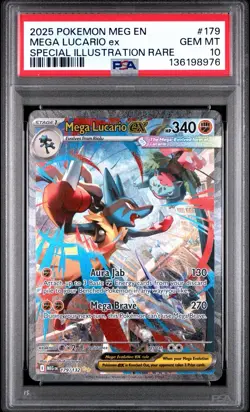 PSA 10 Mega Lucario EX 179/132 Mega Evolution Special Illustration Rare POKEMON - Image 1