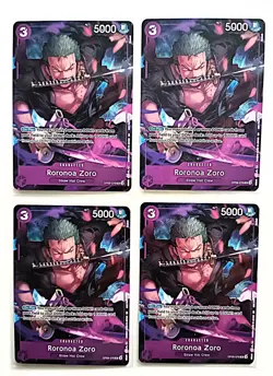 4x (Playset) Zoro (Welcome Pack Vol. 2) One Piece Promo Cards OP09-076 NM - Image 1