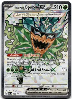Teal Mask Ogerpon ex - Ultra Rare SV: Scarlet & Violet Promo Cards 166 NM - Image 1