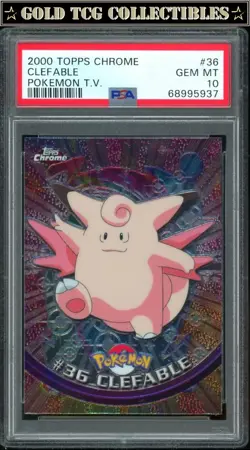 PSA 10 ⭐ Pokemon Clefable 36 Chrome Topps Holo Foil TV 2000 Graded Card - Image 1