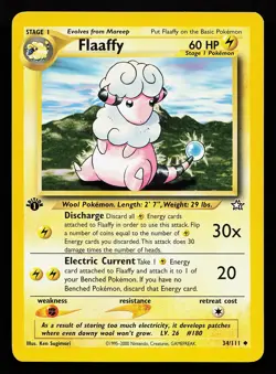 Flaaffy 34/111 Uncommon 1st Edition Neo Genesis Pokemon Card - Image 1