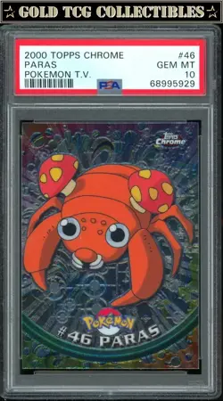 PSA 10 ⭐ Pokemon Paras 46 Chrome Topps Holo Foil TV 2000 Graded Card - Image 1