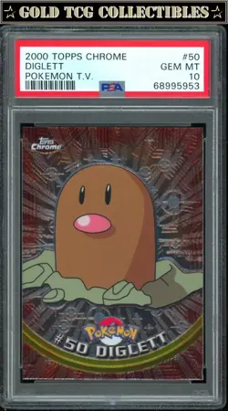 PSA 10 ⭐ Pokemon Diglett 50 Chrome Topps Holo Foil TV 2000 Graded Card - Image 1