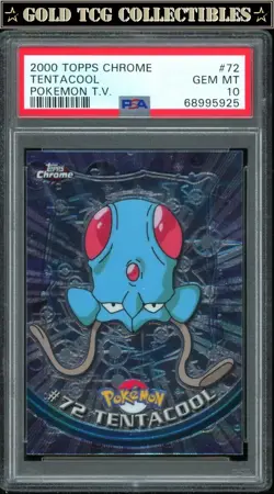 PSA 10 ⭐ Pokemon Tentacool 72 Chrome Topps Holo Foil TV 2000 Graded Card - Image 1