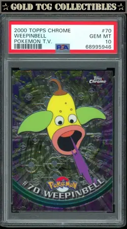 PSA 10 ⭐ Pokemon Weepinbell 70 Chrome Topps Holo Foil TV 2000 Graded Card - Image 1