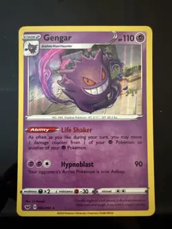 Gengar Holo Rare Pokemon SWSH01: Sword & Shield Base Set 085/202 NM - Image 1