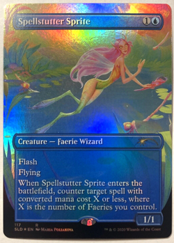 MTG Spellstutter Sprite BORDERLESS FOIL Secret Lair Drop 117 NM - Image 1