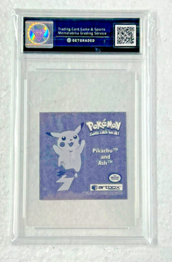 Pokemon Pikachu & Ash 1999 Stickers Series 1 Prism Stickers #PR03 Graded 7 - Image 2