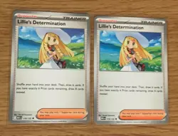 2 x Lillie's Determination 119/132 (NM) Mega Evolution pokemon TCG playset - Image 1