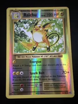 Pokemon Card Raichu 36/108 XY Evolutions Reverse Holo Rare L/P - Image 1
