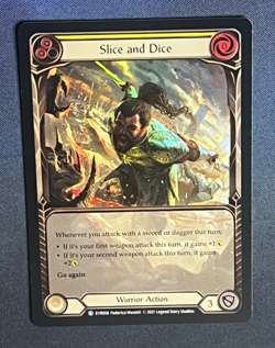FAB EVR058 Slice and Dice FOIL Extended Art Yellow Warrior Action Flesh & Blood - Image 1