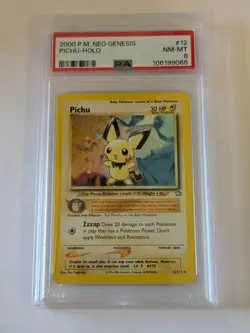 2000 PSA 8 Pokemon Neo Genesis Pichu Holo Rare 12/111 Card NM Mint - Image 1