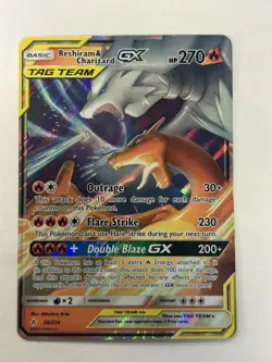 Pokemon TCG Reshiram & Charizard GX Holo Card 20/214 Unbroken Bonds NM - Image 1
